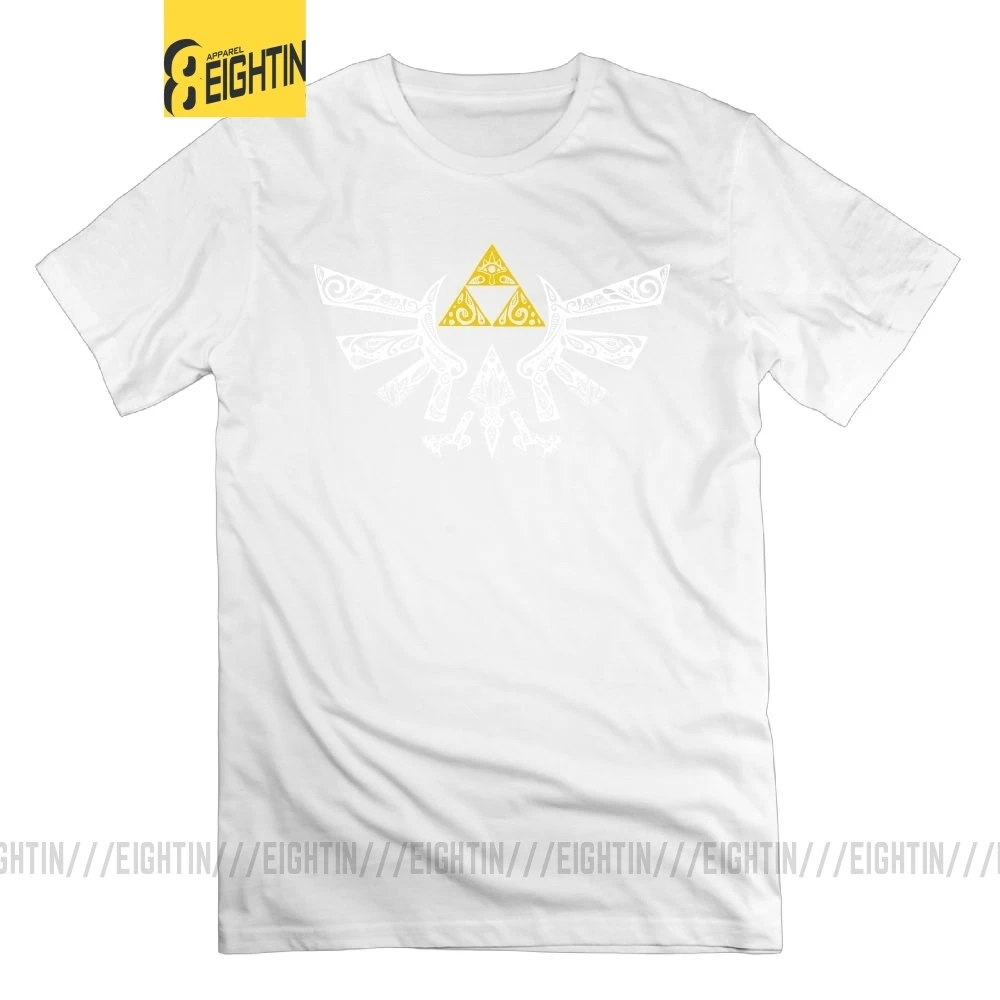 Легенда о Зельде футболка Zelda Hyrule каракули Винтаж хлопок топы тройники o-образным вырезом графическая Мужская футболка с коротким рукавом - Цвет: Белый