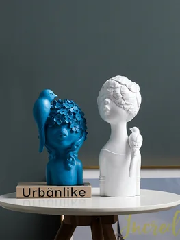 

MGT Nordic character girl and bird decoration ornaments home simple modern creative living room light luxury crafts furnishings