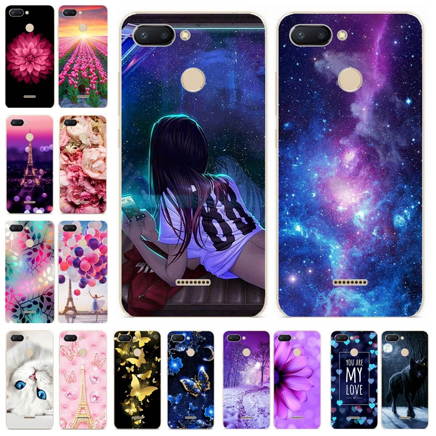 Silicone Cover For Xiaomi Redmi 6 Case 5.45' Luxury Printing Cool Cat Phone Shells for Xiao mi Xiomi Redmi6 Fundas Coque |