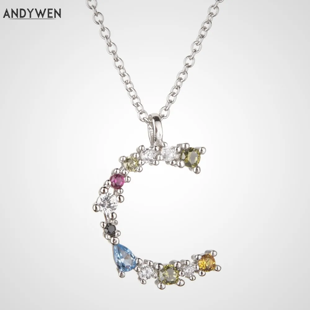 ANDYWEN 925 Sterling Silver Letter C S 