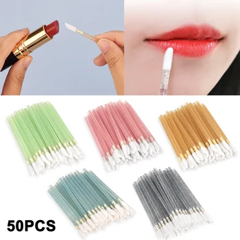 

Hot sale 50pcs Disposable Crystal Handle Eyelash Lip Brush Mini Mascara Swab Wands Brush Applicator Makeup Tool