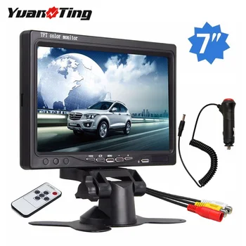 

YuanTing 7 inch car Monitor 800*480 TFT LCD HD Color Screen for Car Rear View Cameras with Stand Remote Control and 2 AV Input