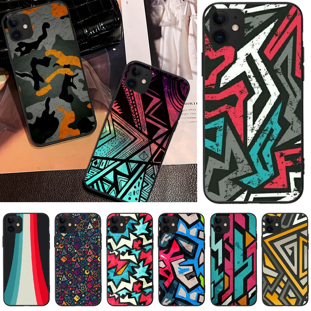 

OFFeier Color simple hip hop Black TPU Soft Phone Case Cover For iPhone 5C 6 6S 7 8 plus X XS XR XS MAX 11 11 pro 11 Pro Max