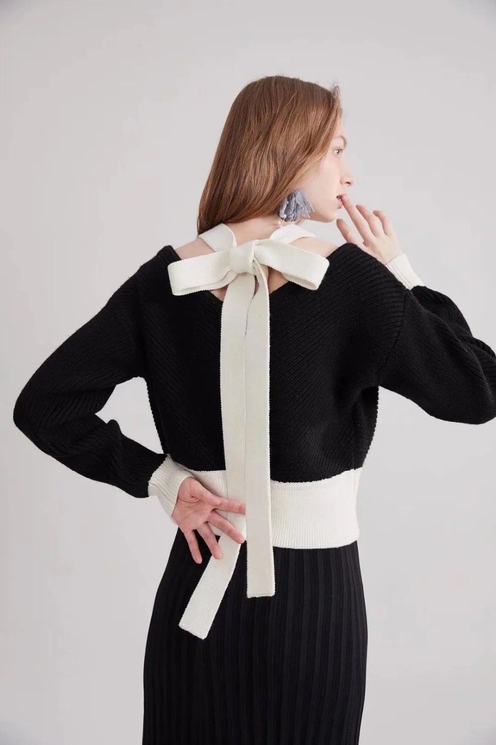 autumn new women knitted sweater pullover+ skirt female patchwork casual skirt suits 2 piece sets rmsx 10.06