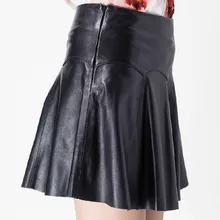 Сексуальная клубная короткая плиссированная юбка для женщин, Офисная Женская мини-юбка на молнии с высокой талией, Faldas Mujer, высококачественные юбки из натуральной кожи, M-3XL