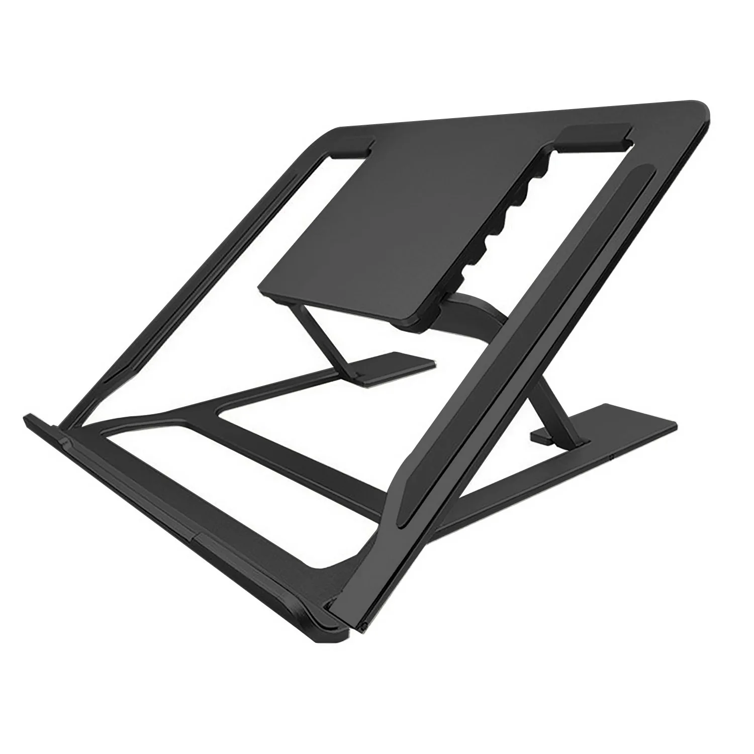 Besegad универсальная подставка для ноутбука, Портативная Складная регулируемая алюминиевая подставка для ноутбуков, планшетов, держатель для Macbook - Цвет: Черный