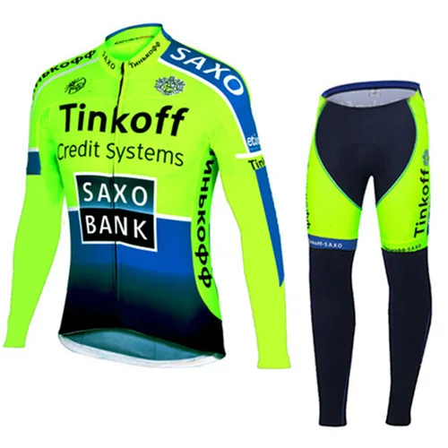 Maillot Ropa Ciclismo Invierno Tinkoff зимний комплект велосипедной одежды из флиса с длинными рукавами, велосипедная одежда - Цвет: 6