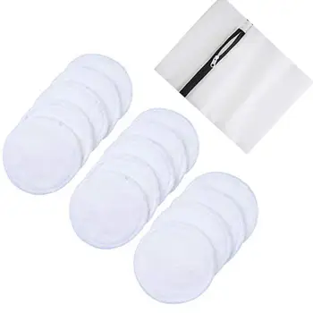 

16Pcs 2 Layers Bamboo Fiber Reusable Washable Makeup Remover Pads Face Wipes Rounds Pads Makeup Removal Cotton Pad