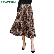 Женская одежда JAYCOSIN, шифоновая, леопардовая, сексуальная, длинная юбка, повседневная, высокая талия, вечерние, многослойная, плиссированная юбка, для женщин, s, осень, зима 1101