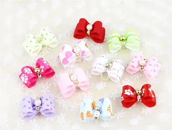 

Small Dogs Bows Hair Grooming Puppy Accessories Supplies For Pets Hair Bands Grooming Yorkshire Table Bows honden strikjes