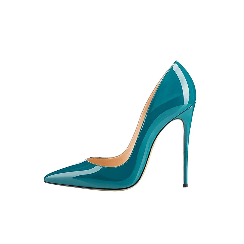 Тонкие офисные туфли из лакированной кожи на тонком каблуке; женские туфли-лодочки с закрытым носком; модная обувь на высоком каблуке; женская пикантная обувь с острым носком; D11 - Цвет: Blue