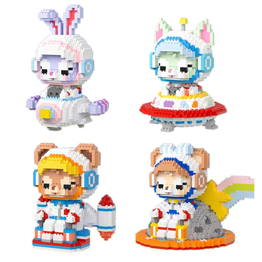 

Лидер продаж, конструктор космический StellaLou Gelatoni Shellie, Мэй, дуффи, медведь, модель, кирпичи, динейленд, фигурки астронавтов, мини-микро-алмазные блоки, игрушки