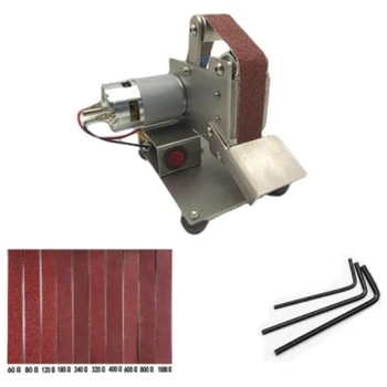 

Hot Sale Multifunctional Grinder Mini Electric Belt Sander DIY Polishing Grinding Machine Cutter Edges Sharpener