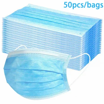 

In Stock! 200 Pcs Disposable Mondmasker Earloop Face Mouth Masks Mouth Mask Non-woven Melt Blown 3-layer Mascarilla Face Masks