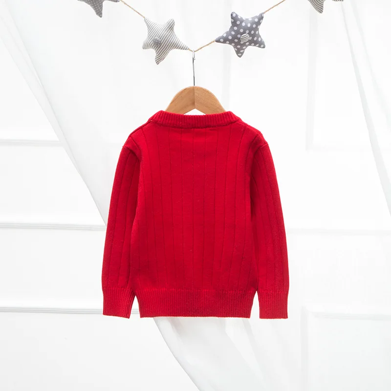 Детские свитера осень-зима однотонные вязаные свитера Одежда для маленьких мальчиков и девочек Вязаный Повседневный свитер с длинными рукавами для малышей от 1 до 6 лет