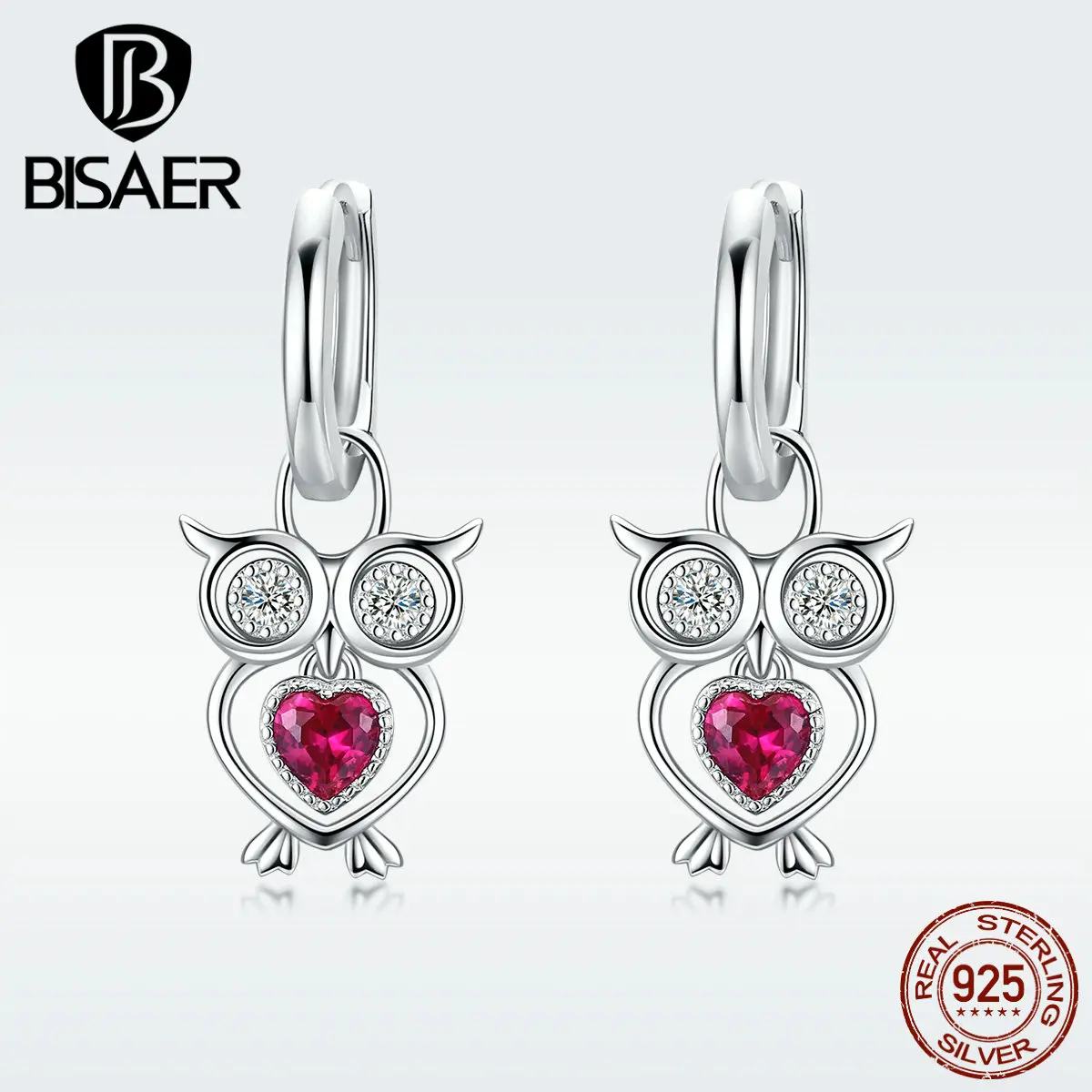 Серьги из стерлингового серебра пробы, серьги-гвоздики в форме совы, ювелирные изделия для женщин, подарок, CZ серьги, новинка HVE253