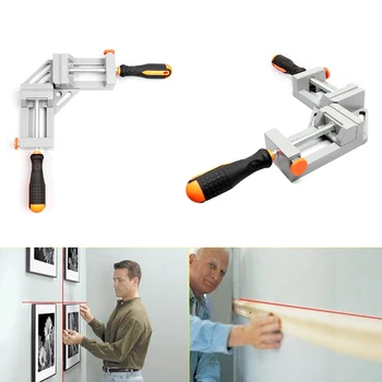 

90 Degree Corner Clamp Right Angle Clip Double Handle Clamps for Woodworking Framing Photo Clamping Tools