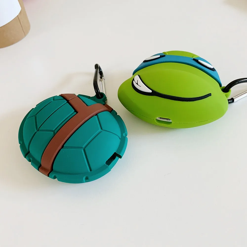 3D Cool Ninja Черепашки наушники защитные аксессуары Чехлы для Apple Airpods 1/2 силиконовые защитные наушники с крюком
