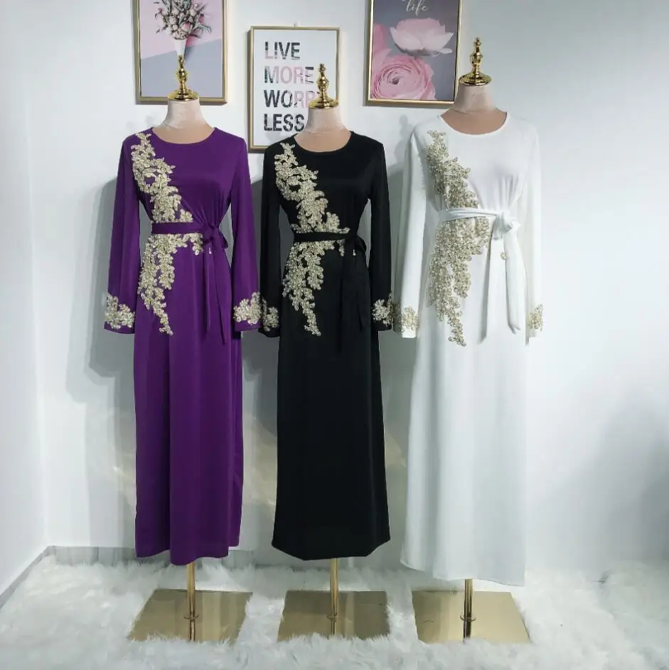 Элегантное мусульманское длинное платье Абая вышивка Vestidos кимоно тонкие халаты Jubah Ближний Восток Eid Рамадан исламский a1240