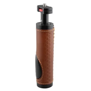 

CAMVATE Leather Handle Grip with 1/4"-20 Micro Rod Mount for Camera Video Light Monitor C1607