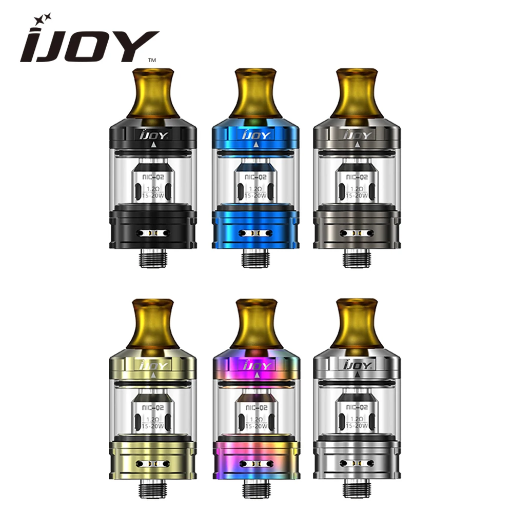 

New Original IJOY Nic Tank 2ml Atomizer with 1.2ohm Coil & Bottom AFC Holes MTL Vaping E-cig Vape Tank Fit Shogun Mod VS Zeus X