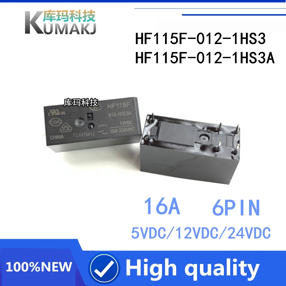 3PCS Relay HF115F-I-012-1HS3 HF115F-012-1HS3 HF115F-005-1HS3 HF115F-024-1HS3A HF115F 024 1HS3 6PIN 16A 250VAC 1 Normally Open |