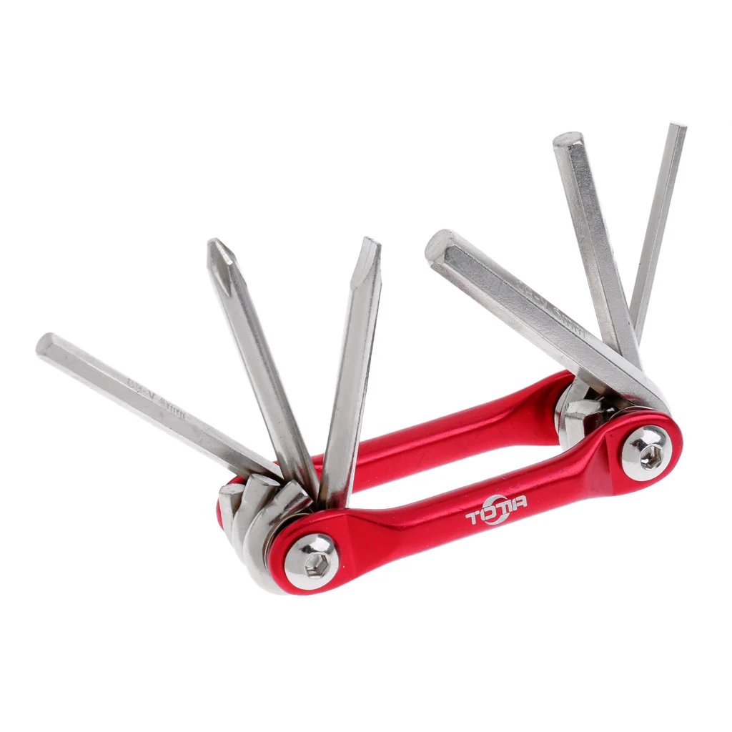 6 in 1 Multifunction Bicycle Bike Mechanic Repair Tool Kit Compact Folding Cycling Emergency Repair Tools Set