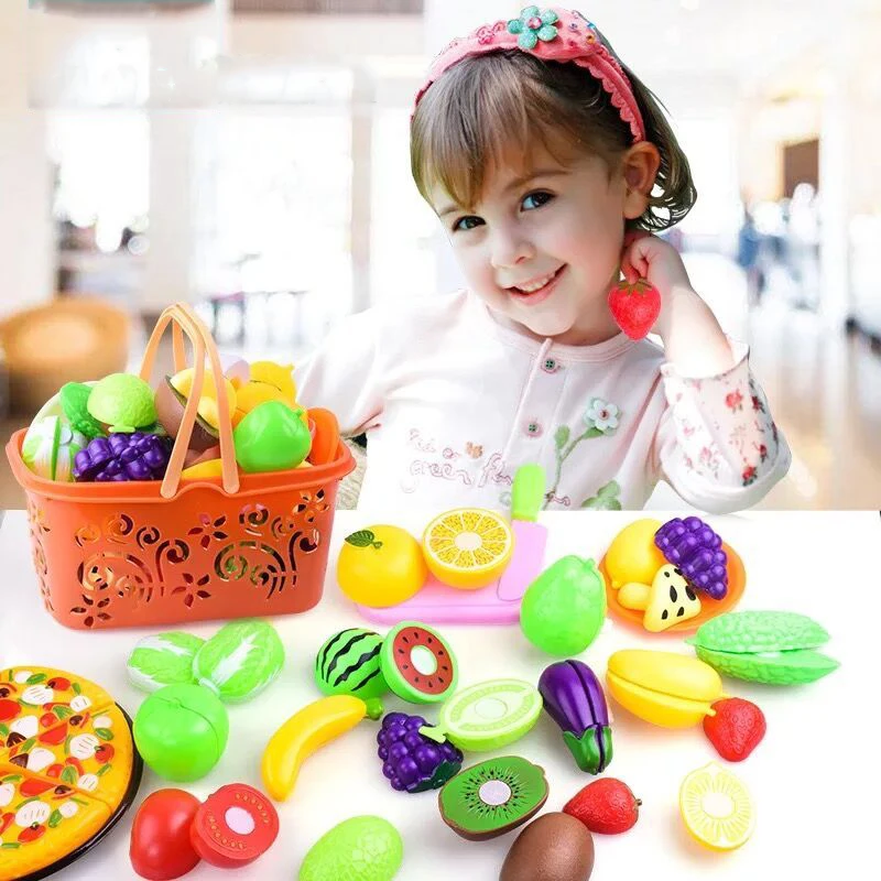 

12-31PCS Cutting Fruit Vegetable Food Pretend Play Do House Toy Children's Kitchen Kawaii Educational Toys Gift for Girl Kids