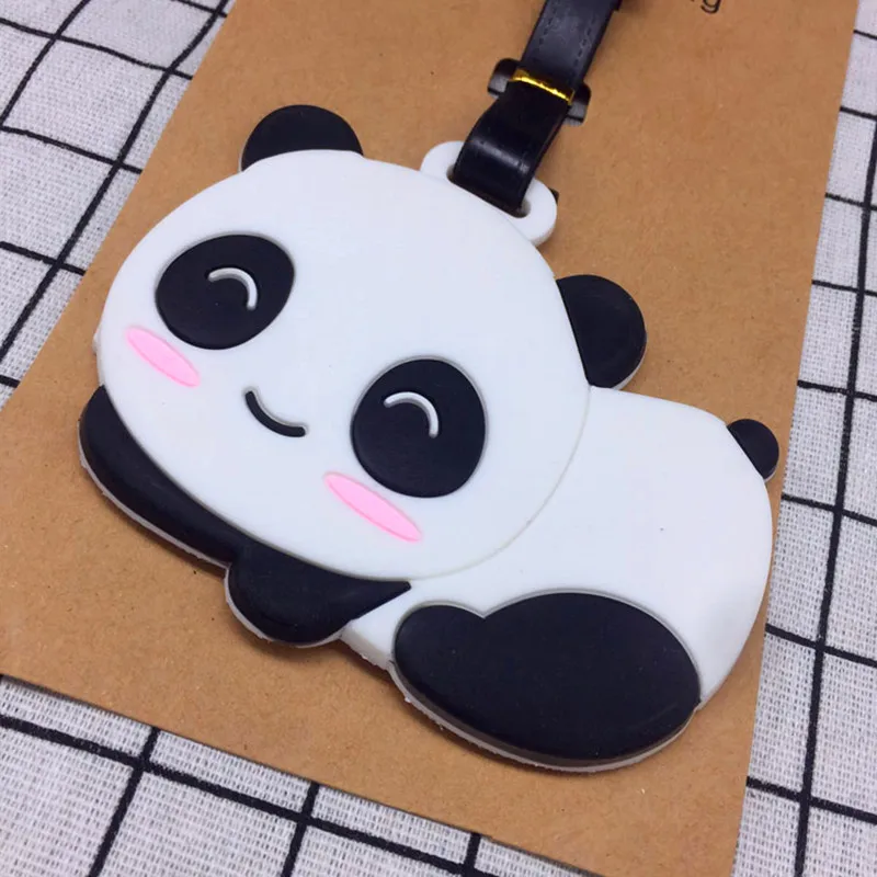 Travel Accessories panda Creative Luggage Tag horse Cartoon Silica Gel Suitcase ID Addres Holder Baggage Boarding Tags Portable 3
