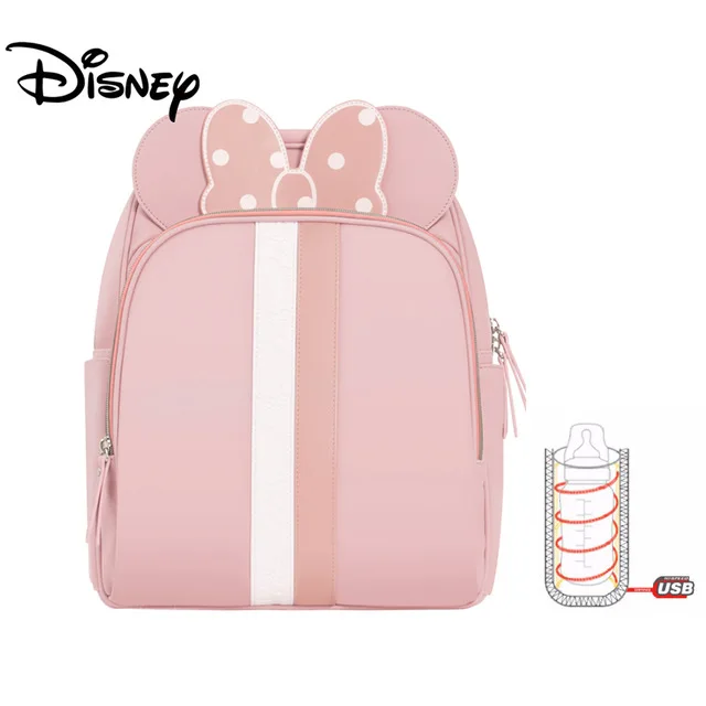 Disney Детская сумка-Органайзер из искусственной кожи, сумка для подгузников, рюкзак с надписью MOM, сумка для беременных, рюкзак для подгузников, большая сумка для подгузников - Цвет: Оранжевый