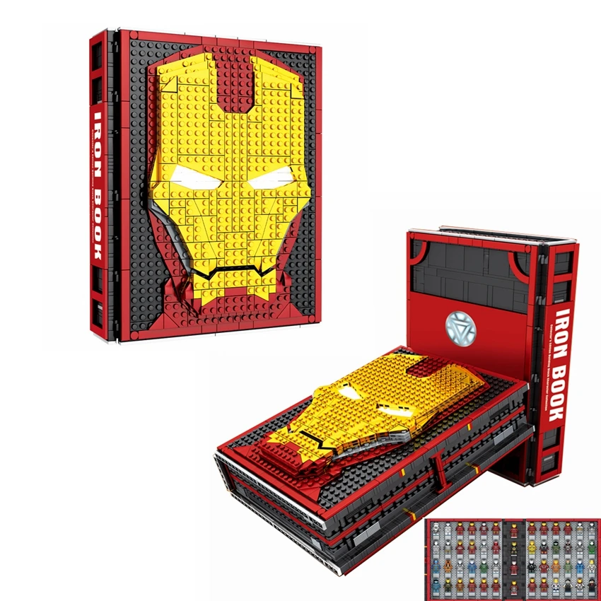 

SY1361 Compatible Legoinglys Avengers Iron Man Memorial Handbook Collection Blocks Book Assembly Model Gifts for Children