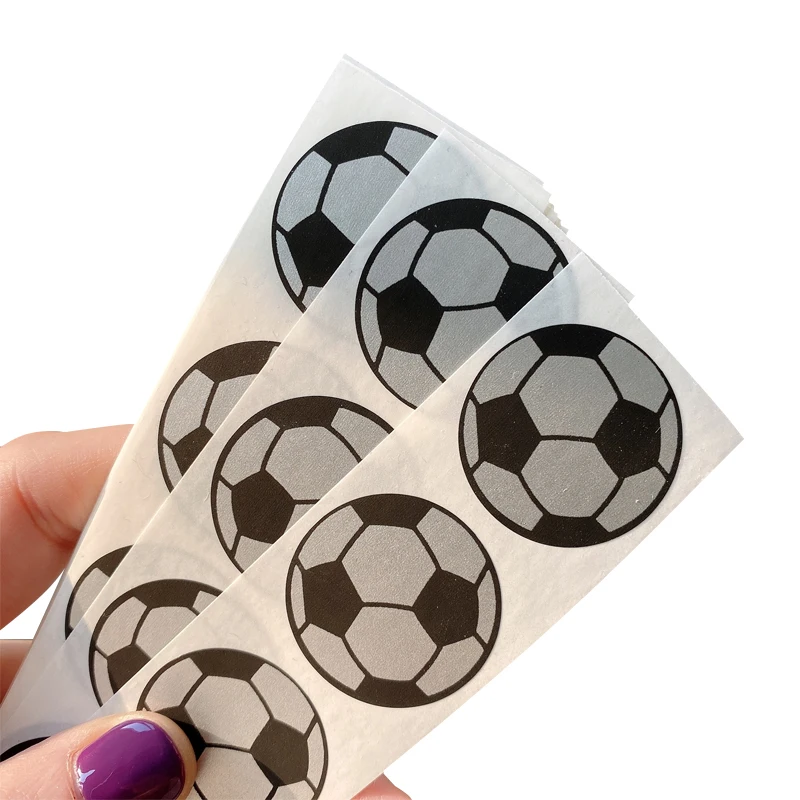 150 шт./упак. круглый Стикеры для вечерние активности способствует царапается, которое присоединяется к герметичной запечатки пластиковых упаковок Стикеры s - Цвет: football