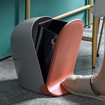 

Foot Pedal Trash Can Paper Basket Rubbish Bin Home Kitchen Waste Bin with Lid Garbage Barrel Pedal Trash Can Bathroom Bedroom