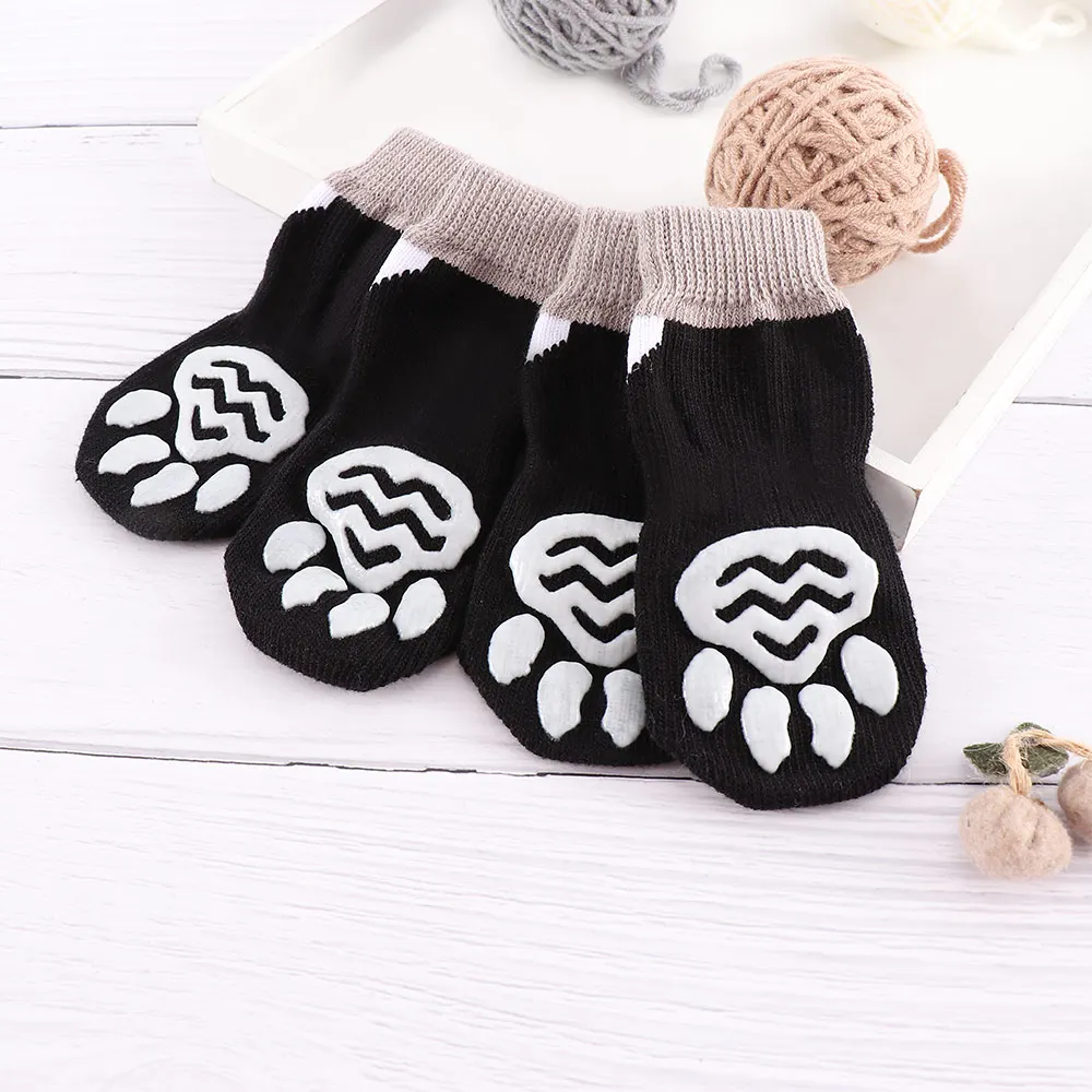 

Non-Slip Dog Socks Knitted Protective Paw Print Pet Puppy Shoes for Small Medium Large Dogs Dog Supplies Universal