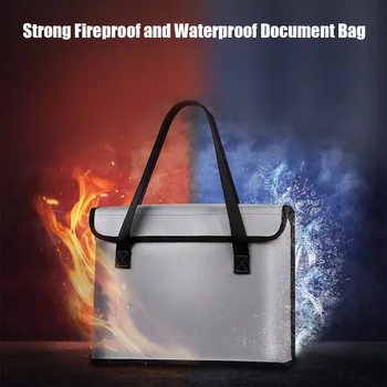 

Fireproof Document Bags Waterproof Liquid Silicone Material Heat Insulation Big Capacity Safe Bag with Zipper