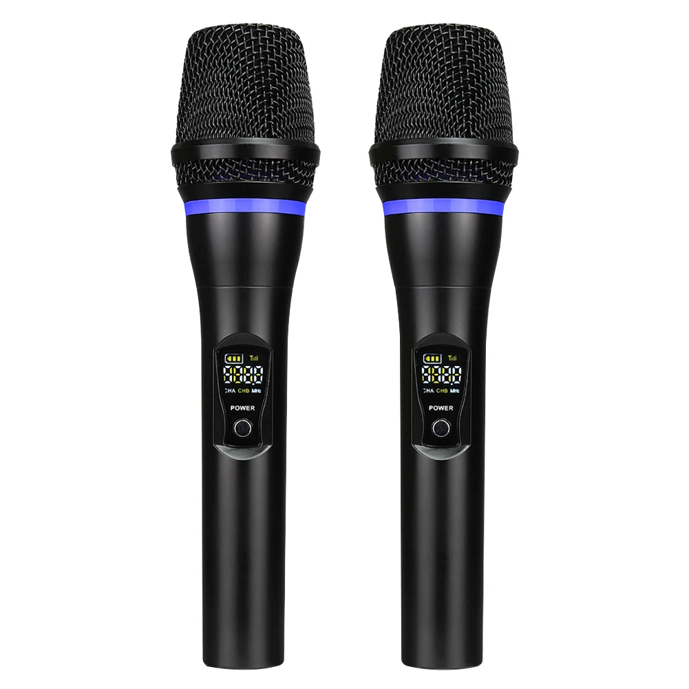 

Party Wireless Microphone Set Dynamic Rechargeable KTV Handheld UHF Karaoke Speech Bluetooth With Display Church Singing Dual