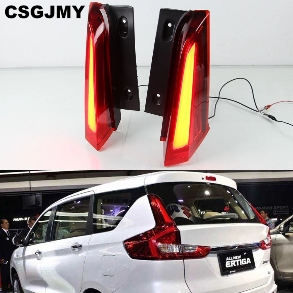 

CSGJMY 2Pcs LED Rear Light Additional Brake Light LED Bumper Light Rear Fog Lamp Taillight For Suzuki Ertiga 2018 2019