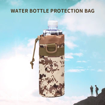 

Tactical Water Bottle Pouch Military Molle System Kettle Bag Camping Hiking Travel Survival Kits Holder