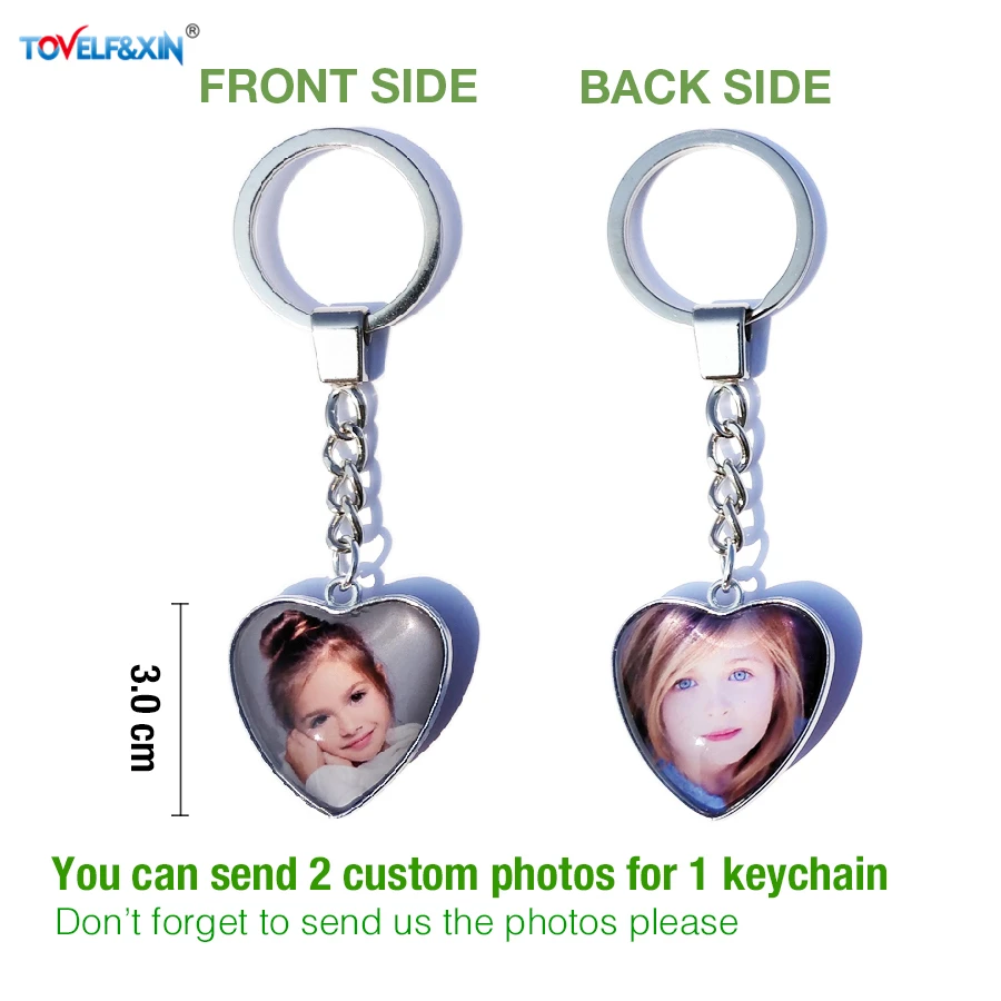 DIY Double Side Photo Custom Keychain Personalized Keyrings Customized  Glass Cabochon Family Lovers Baby metal Key chain Gifts - AliExpress