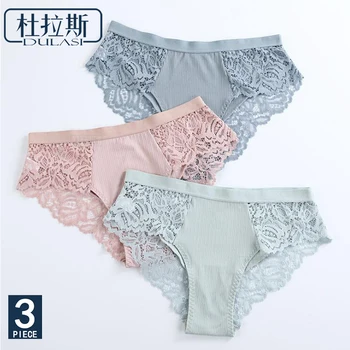 

Lace Sexy Panties For Women Comfortable Skin Friendly Female Underwear Cotton Crotch Lingerie Low Waist Breathable Underpants