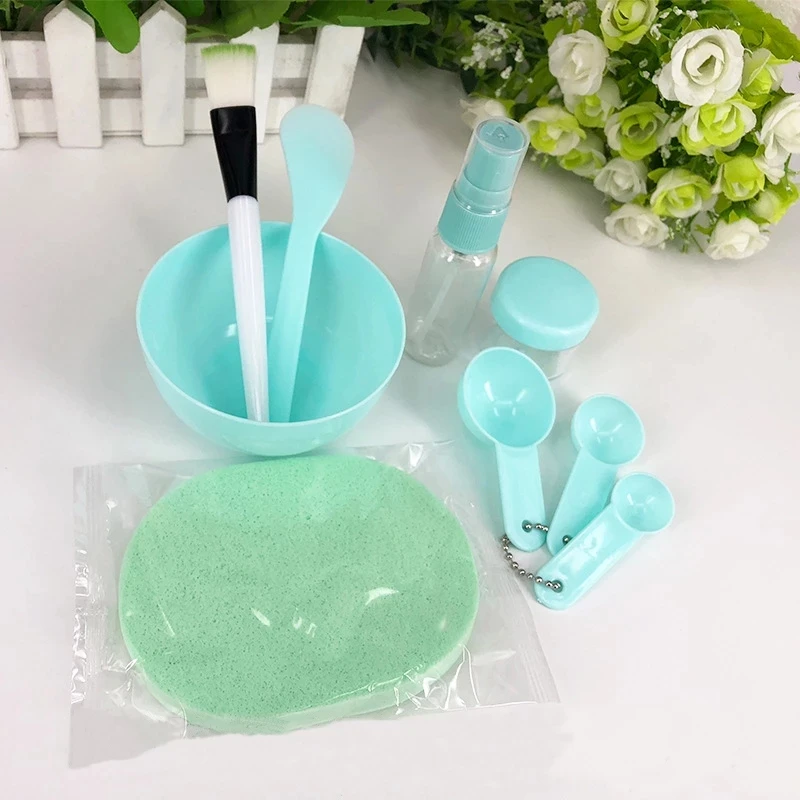 LouiseEvel215 Korean Version Of The Diy Mask Bowl Face-To-Face Set Plastic Portable Beauty Tool Nine-Piece Set 