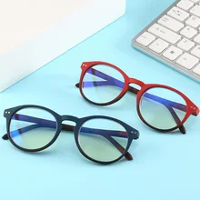 Новые модные очки для чтения, мужские, анти-синие, круглые очки для чтения, женские, Анти-усталость, очки для чтения с пакетом для страниц, UV400