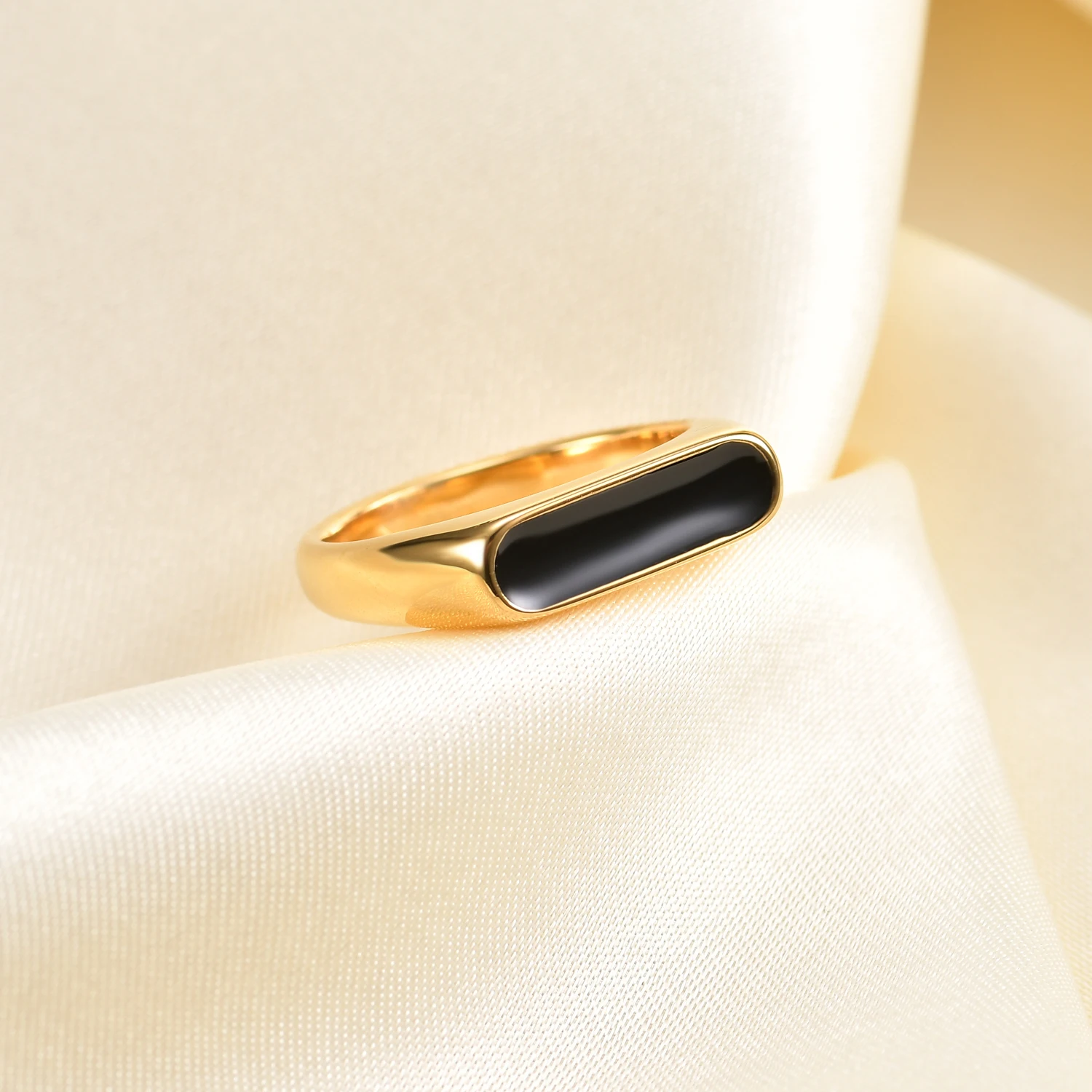 2021 New Ins Style Matching Drop Glaze Gold Statement Rings For Women Christmas Gift Stainless Steel Gothic Jewelry Accessories