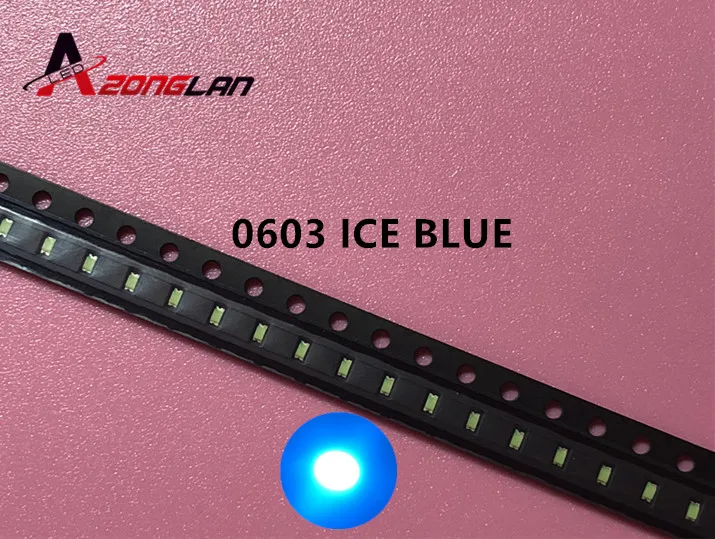 200 шт. 0603 Ice Blue 1608 Прозрачный Ультра яркий синий светодиод SMD светодиодный