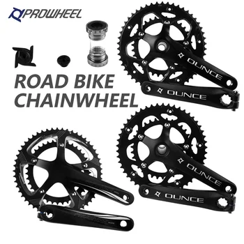 

PROWHEEL Road Hollow doble piñón cigüeñal 50 T-34 T 53 T-39 T 170mm manivela 110/130 BCD soporte inferior piezas de bicicleta de