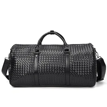 

Fashion Quality Travel Bag Male black High Quality Soft Leather Gym Bags Hand Luggage For Men Duffle Bag