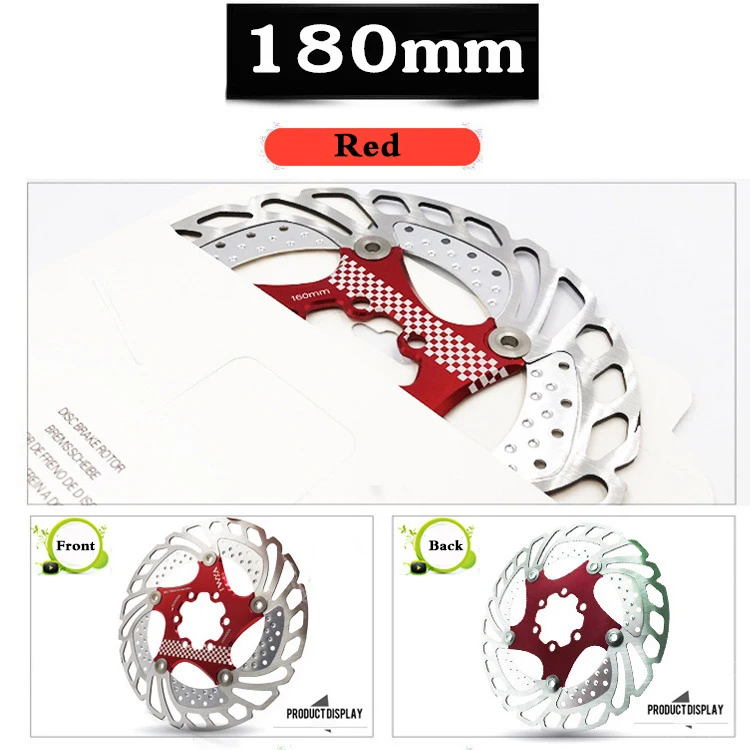 Горный велосипед для рассеивания плавающий диск 140 мм 160 мм 180 203 мм Mtb/DH быстрое охлаждение тормоза с шестью отверстиями ротор дорожный велосипед тормозных колодок аксессуар - Цвет: 180mm red