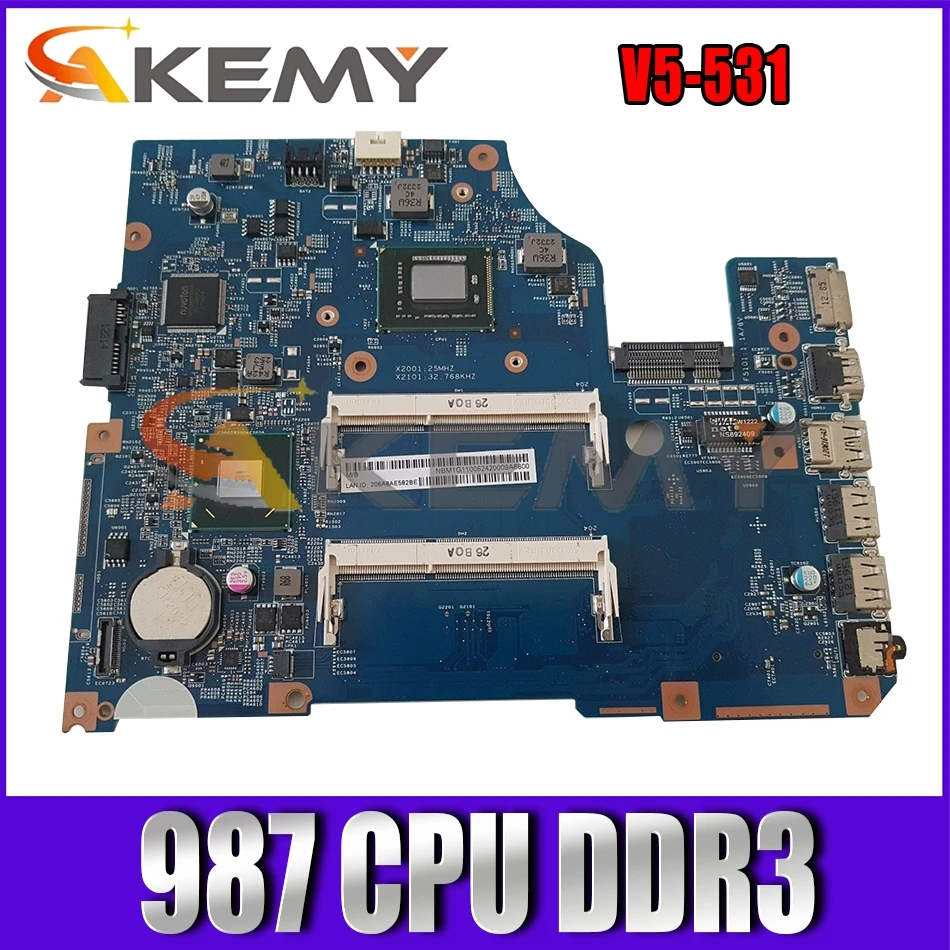 AKEMY NBM1G11008 NB.M1G11.008 основная плата для Acer V5-531 Материнская ноутбука 48.4VM02.011 Pentium 987