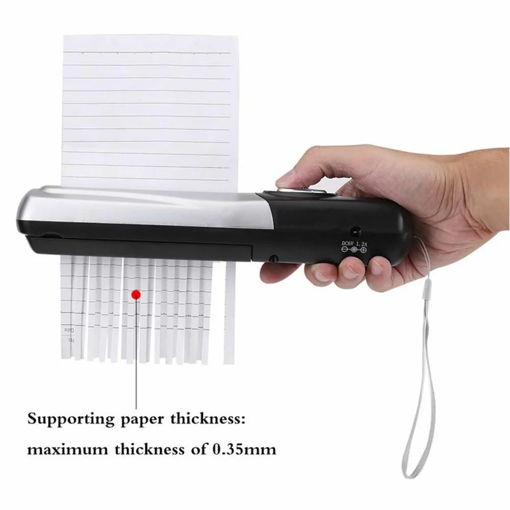 

A6 A4 Folded Tool Stationery Fast USB Battery Powered Paper Shredder Cutter Home Mini Handheld Universal Machine Office Portable