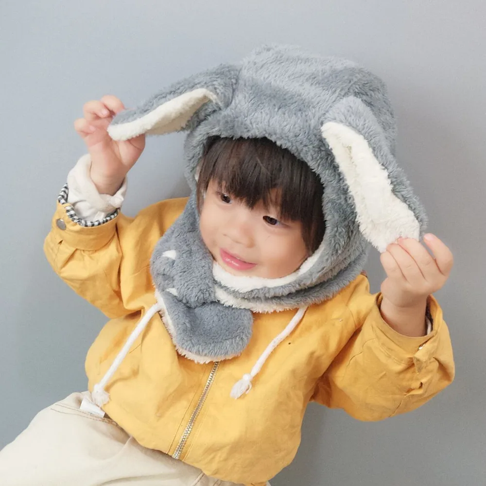 New Design Baby Rabbit Ears Hat Infant Toddler Baby Winter Warm Beanie Hat velvet Caps for Children Photography Props fur bomber hat mens